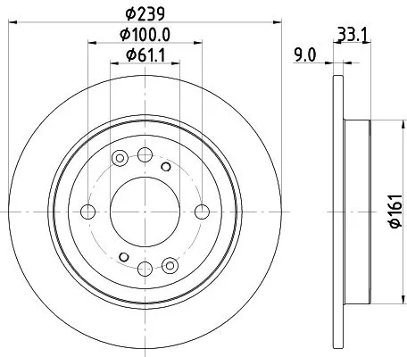 1x MINTEX MDC2870C Brake Disc
