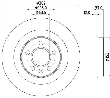 1x MINTEX MDC2876C Brake Disc