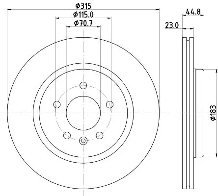 1x MINTEX MDC2881C Brake Disc
