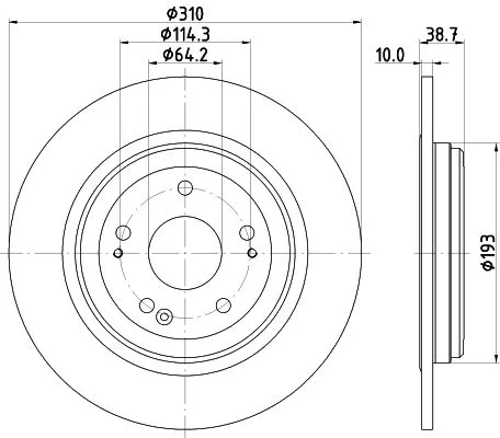 1x MINTEX MDC2886C Brake Disc
