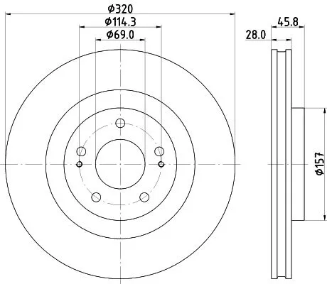 1x MINTEX MDC2890C Brake Disc