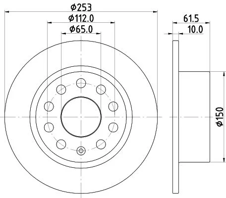 1x MINTEX MDC2891C Brake Disc
