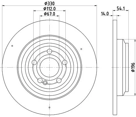 1x MINTEX MDC2894C Brake Disc