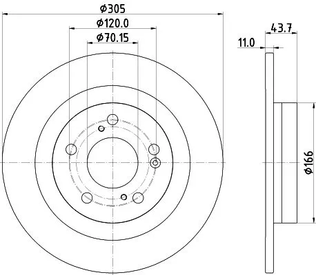 1x MINTEX MDC2905C Brake Disc