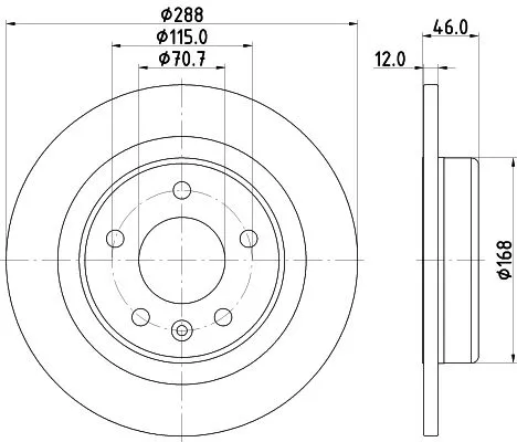 1x MINTEX MDC2923C Brake Disc