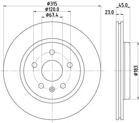 1x MINTEX MDC2935C Brake Disc