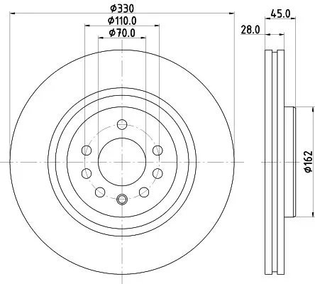 1x MINTEX MDC2936C Brake Disc