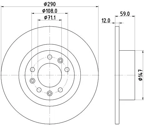 1x MINTEX MDC2938C Brake Disc