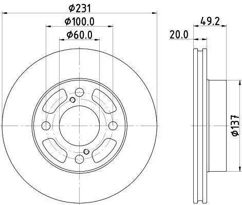 1x MINTEX MDC2942C Brake Disc
