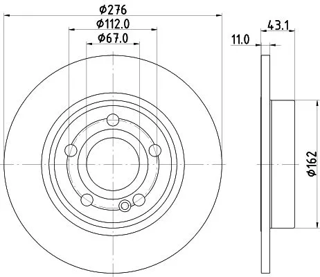 1x MINTEX MDC2948C Brake Disc