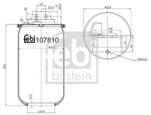 FEBI BILSTEIN FEBI BILSTEIN 107810 Febi Air Bag Suspension Spring For Iveco Eurostar Eurotech Mh Eurotech Mp E 