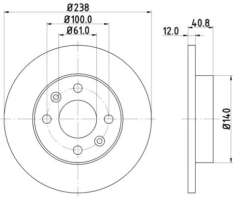 1x  MINTEX Brake Disc
