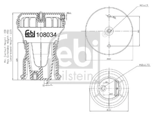 FEBI BILSTEIN FEBI BILSTEIN 108034 Febi Rear Air Bag Suspension Spring For Iveco Daily 