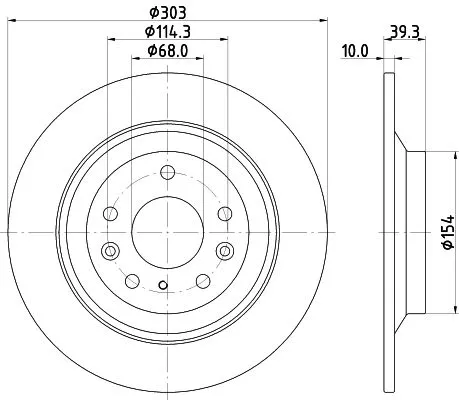 1x MINTEX MDC2991C Brake Disc