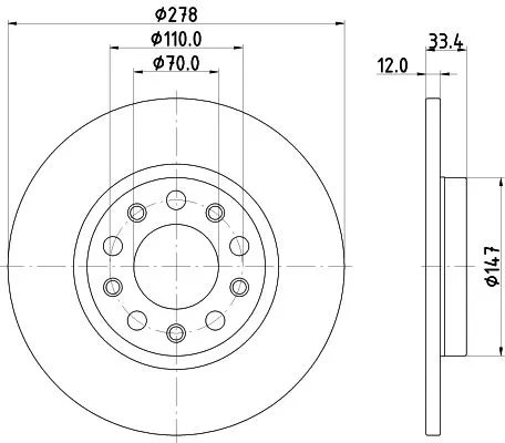 1x MINTEX MDC2999C Brake Disc