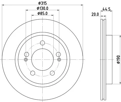 1x MINTEX MDC3018C Brake Disc