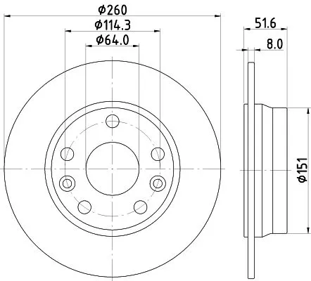 1x MINTEX MDC3045C Brake Disc