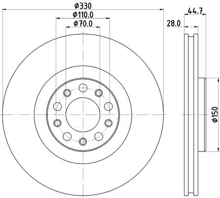 1x MINTEX MDC3048C Brake Disc