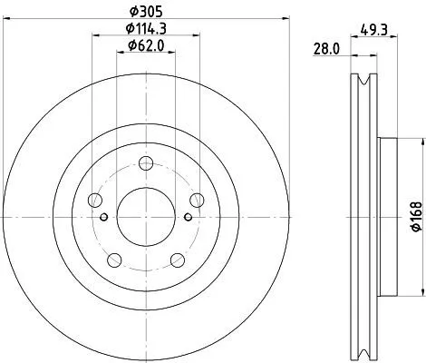 1x MINTEX MDC3062C Brake Disc