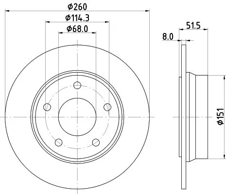 1x  MINTEX Brake Disc