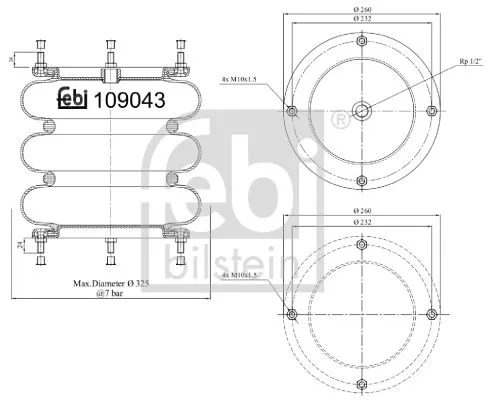 FEBI BILSTEIN FEBI BILSTEIN 109043 Febi Air Bag Suspension Spring 