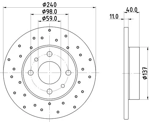 1x MINTEX MDC3163C Brake Disc