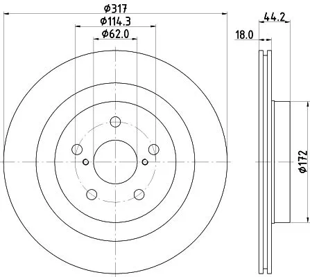 1x MINTEX MDC3167C Brake Disc