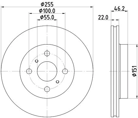 1x  MINTEX Brake Disc
