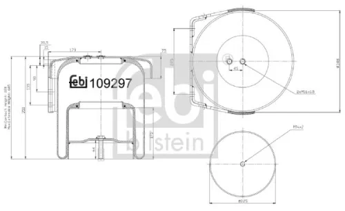 FEBI BILSTEIN FEBI BILSTEIN 109297 Febi Rear Air Bag Suspension Spring For Iveco Eurostar Eurotech Mh Eurotech 