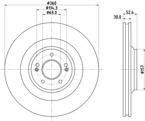 1x  MINTEX Brake Disc