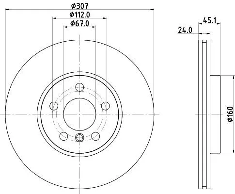 1x  MINTEX Brake Disc