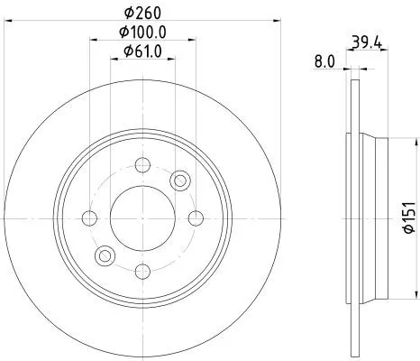 1x  MINTEX Brake Disc