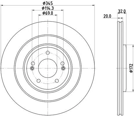 1x  MINTEX Brake Disc
