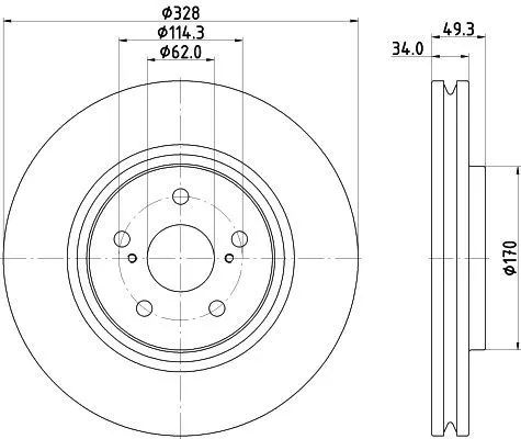 1x  MINTEX Brake Disc