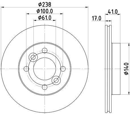 MINTEX MINTEX (MDC3214C) 1x  MINTEX Brake Disc MDC3214C 238 