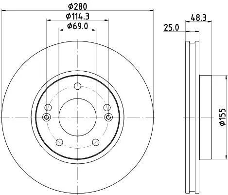 1x  MINTEX Brake Disc