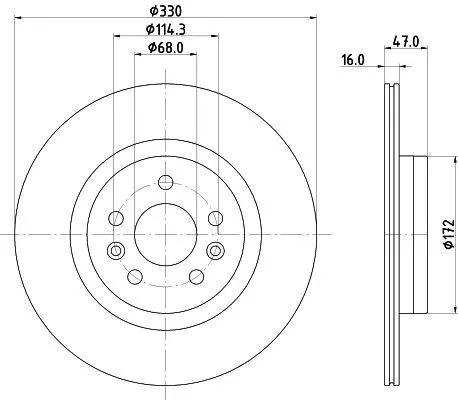 1x  MINTEX Brake Disc