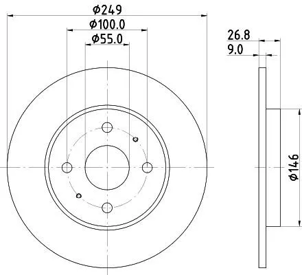 1x  MINTEX Brake Disc