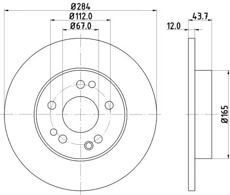 1x MINTEX MDC362 Brake Disc