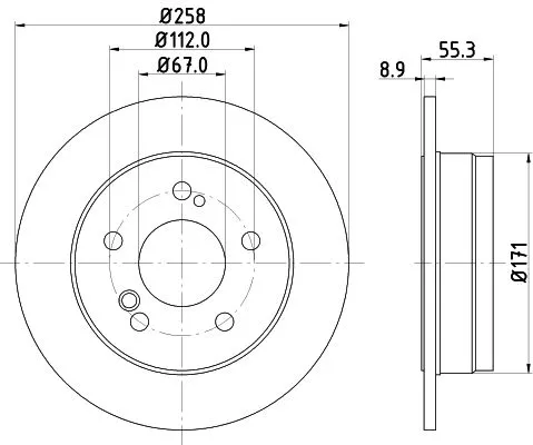 1x MINTEX MDC363 Brake Disc