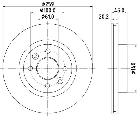 1x  MINTEX Brake Disc