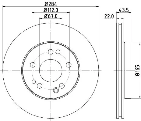 1x MINTEX MDC373 Brake Disc