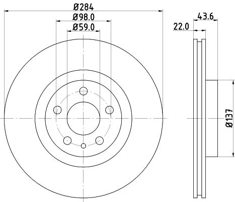 1x  MINTEX Brake Disc MDC385 284