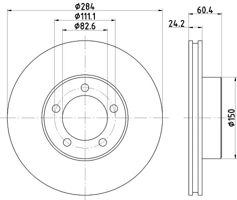 1x MINTEX MDC449 Brake Disc