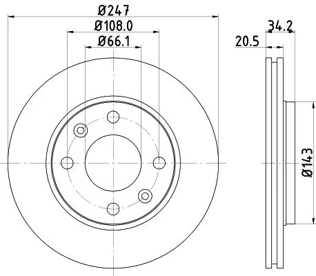 MINTEX MINTEX (MDC532C) 1x  MINTEX Brake Disc MDC532C 247 