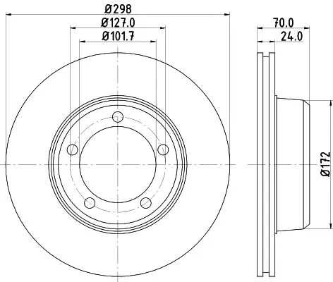 1x MINTEX MDC565 Brake Disc