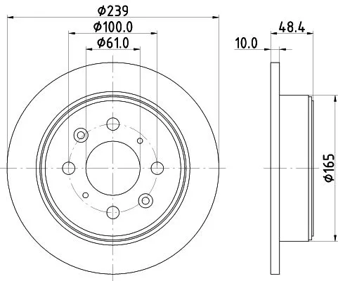 1x MINTEX MDC644 Brake Disc