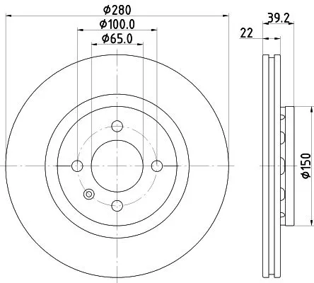 1x MINTEX MDC744 Brake Disc