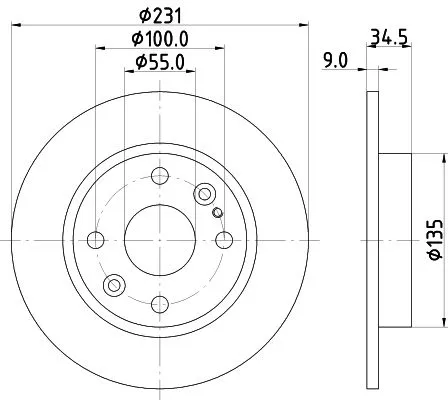1x MINTEX MDC772 Brake Disc