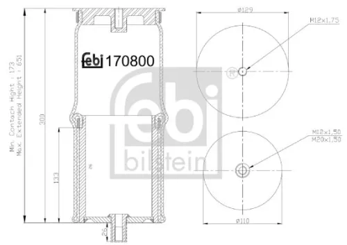 FEBI BILSTEIN FEBI BILSTEIN 170800 Febi Air Bag Suspension Spring For Daf Cf 75 Cf 85 Xf Xf 105 Xf 95 